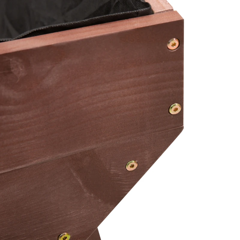 Outsunny 70" Raised Garden Bed, Wooden Planter Box with Funnel Design, High Weight Capacity and Non-Woven Fabric, Large Growing Space and Great Breathability, Brown