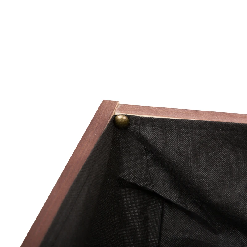 Outsunny 70" Raised Garden Bed, Wooden Planter Box with Funnel Design, High Weight Capacity and Non-Woven Fabric, Large Growing Space and Great Breathability, Brown