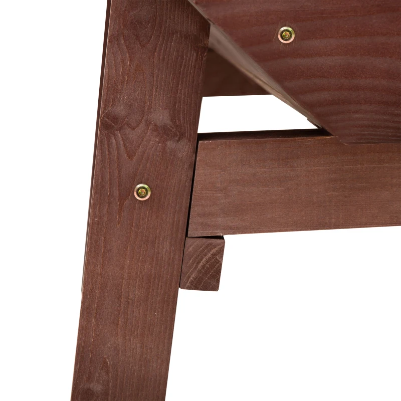 Outsunny 70" Raised Garden Bed, Wooden Planter Box with Funnel Design, High Weight Capacity and Non-Woven Fabric, Large Growing Space and Great Breathability, Brown