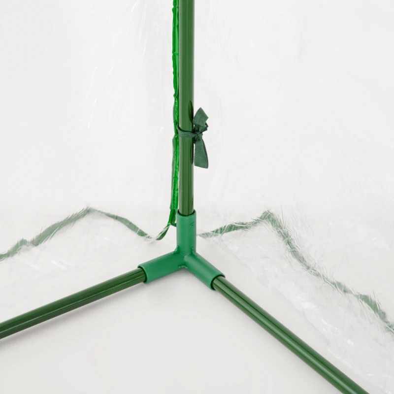 Outsunny 7' L x 3' W x 2.5' H Portable Tunnel Greenhouse for Outdoor Garden Hot House with 4 Zippered Doors, PVC Cover