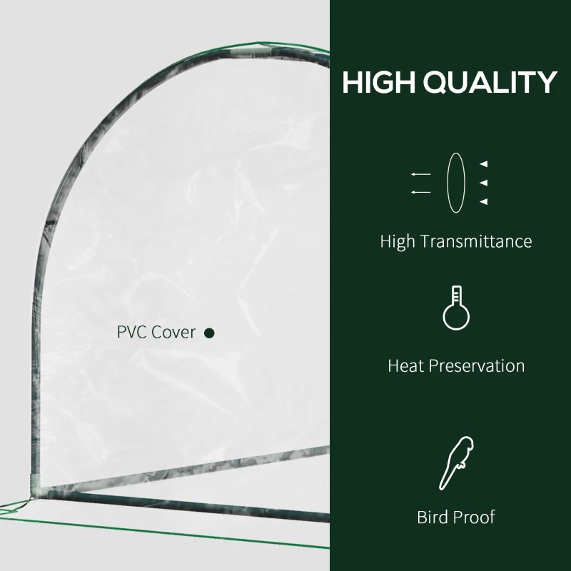 Outsunny 7' L x 3' W x 2.5' H Portable Tunnel Greenhouse for Outdoor Garden Hot House with 4 Zippered Doors, PVC Cover
