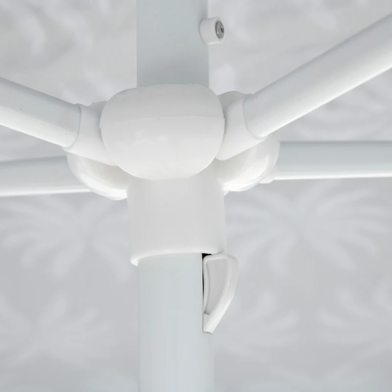 Outsunny Quick Beach Cabana Canopy Umbrella, 8' Easy-Assembly Sun-Shade Shelter with Sandbags and Carry Bag, Cool UV50+ Fits Kids & Family, Blue Coconut Palm