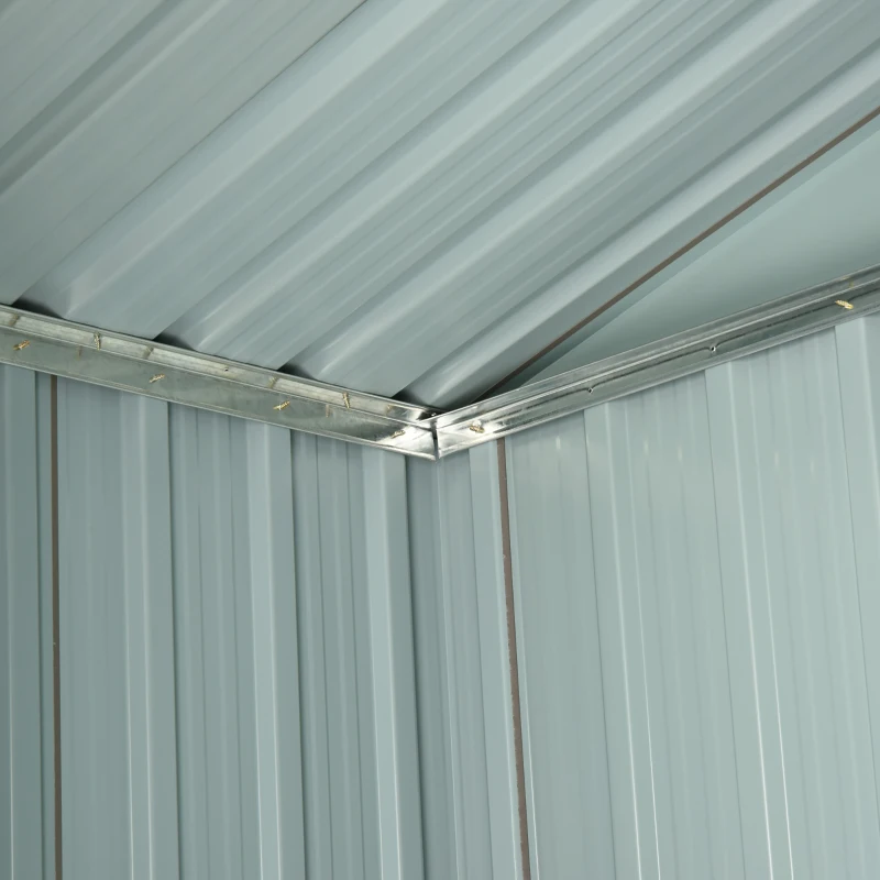 Outsunny 6.4' x 3.6' x 6' Garden Storage Shed Outdoor Patio Yard Metal Tool Storage House w Double Doors Gray