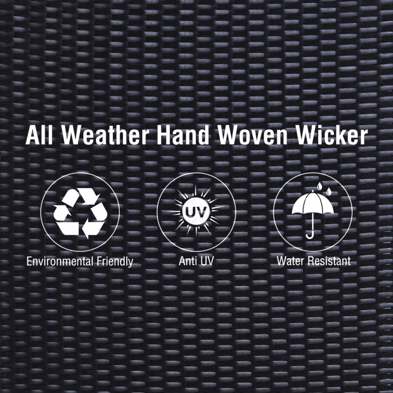 Outsunny Outdoor Storage Cabinet, Patio Storage Box Rack Rattan Wicker Pool Towel Valet Organizer Poolside Garden Lawn Bathroom Furniture Shelf w/ Shelf Drawer, Dark Brown