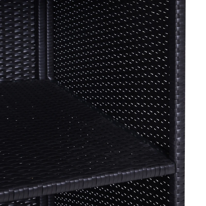 Outsunny Outdoor Storage Cabinet, Patio Storage Box Rack Rattan Wicker Pool Towel Valet Organizer Poolside Garden Lawn Bathroom Furniture Shelf w/ Shelf Drawer, Dark Brown