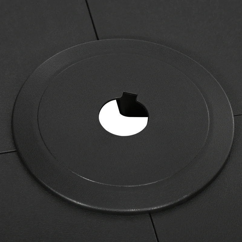 Outsunny 4PCs Cantilever Umbrella Base Weights up to 350lbs for Roma Banana Parasol, HDPE Fillable Offset Patio Umbrella Weights for Cross Base Stand, Black