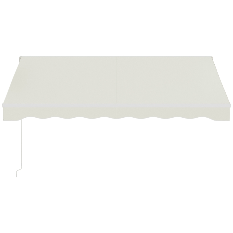 Outsunny 10' x 8' Electric Awning, Retractable Awning, UV Protection Sun Shade Shelter with Remote Controller and Manual Crank Handle for Deck, Balcony, Yard, Cream