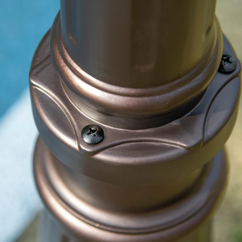 Outsunny 94.5" Solar Lamp Post Light, Dusk to Dawn Vintage Style Street Light, Aluminum Solar Powdered Lamp, PIR Motion Sensor for Garden, Lawn, Pathway, Driveway, Brown