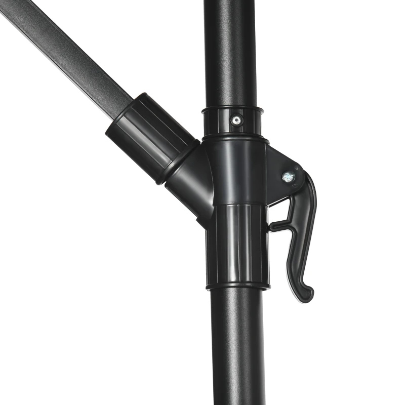 Outsunny 10FT Cantilever Patio Umbrella, Offset Patio Umbrella with Crank and Cross Base for Deck, Backyard, Pool and Garden, Hanging Umbrellas, Cream