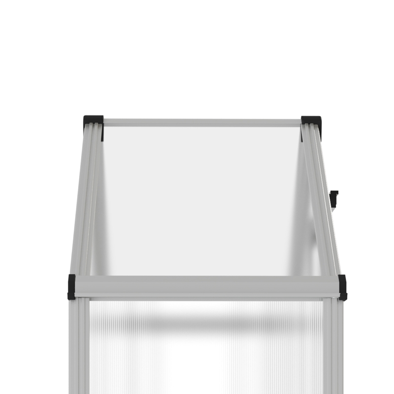 Outsunny 6.3' x 2.3' x 6.1' Outdoor Polycarbonate Greenhouse with 3-Tier Shelves, Cold Frame Greenhouse with Sliding Door and Aluminum Frame