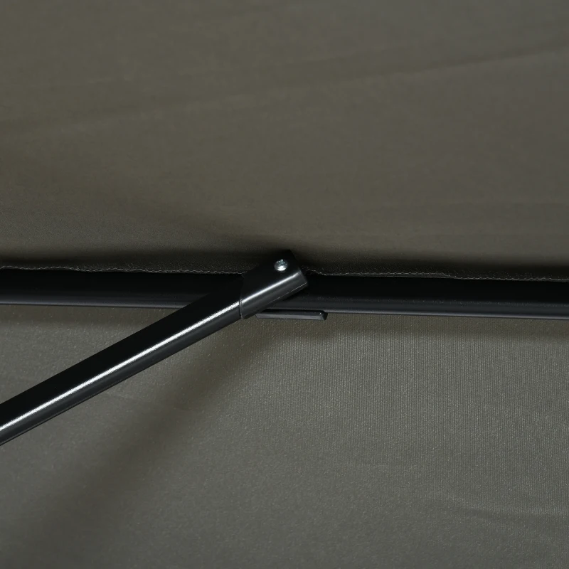 Outsunny 8' x 8' Square Patio Hanging Offset Umbrella with 360° Rotation, Aluminum Outdoor Cantilever Parasol with Crank & Tilt, Sun Canopy Shelter with Cross Base, Grey