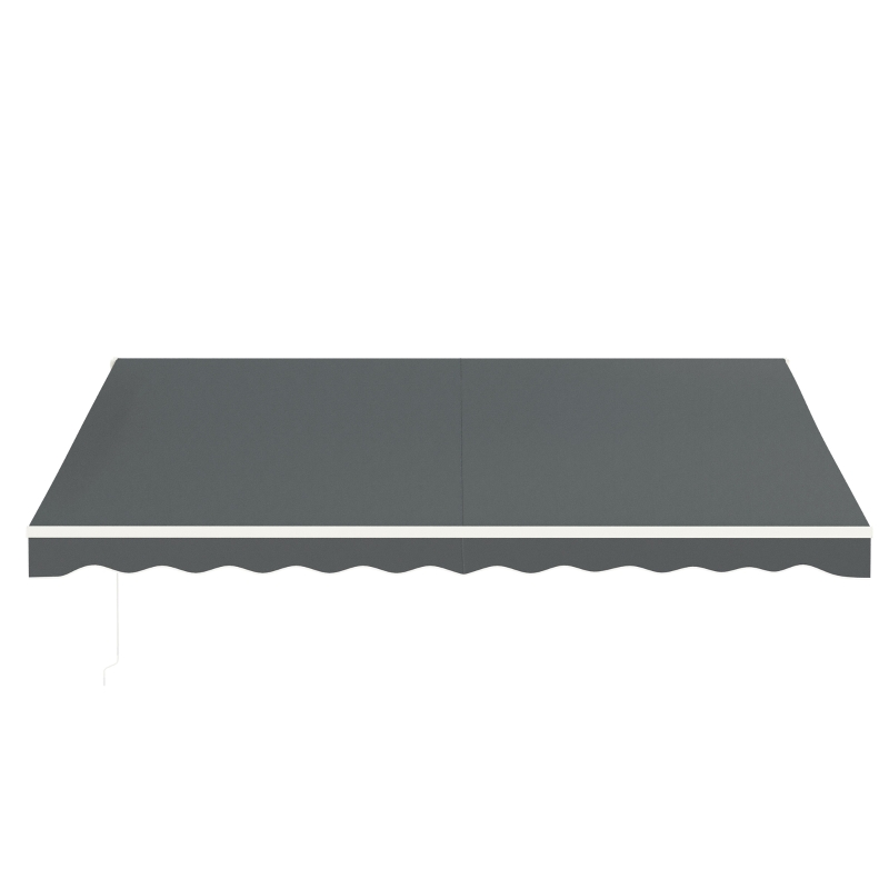 Outsunny 13' x 10' Electric Awning, Retractable Awning Sun Shade Shelter with Remote Controller, Manual Crank Handle and Aluminum Frame, for Deck, Balcony, Yard, Grey