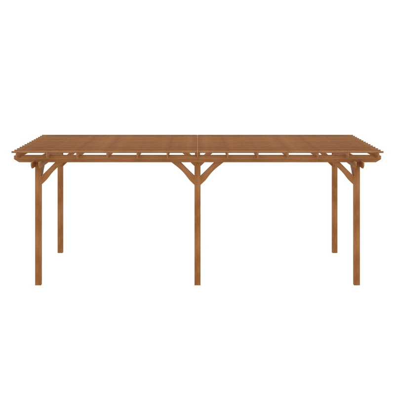 Outsunny 12' x 20' Outdoor Pergola, Wood Gazebo Grape Trellis with Stable Structure for Climbing Plant Support, Garden, Patio, Backyard, Deck