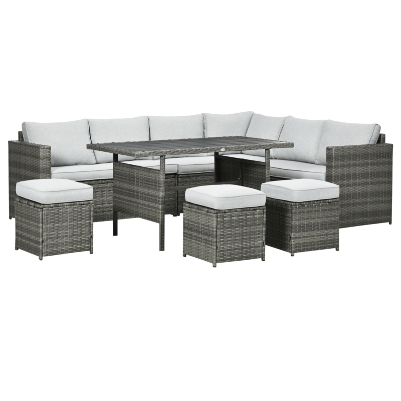 Rattan corner sofa discount and dining table set