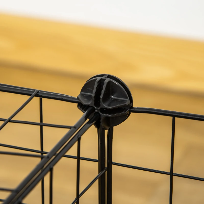 PawHut Small Animal Cage with 16 Panels, Portable Metal Wire Pet Fence with Door, Non-slip Feet for Bunny Guinea Pig