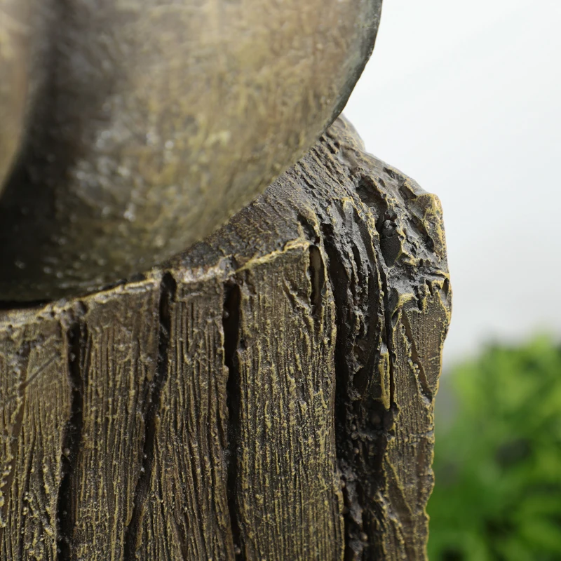 Outsunny Wine Jars Outdoor Waterfall Fountain with Adjustable Flow, 4-Tier Rustic Resin Cascading Water Fountain, Decorative Backyard Water Feature for Zen Garden, Deck, Porch