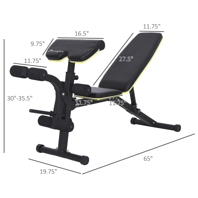 Soozier Adjustable Sit-Up Dumbbell Bench Multi-Functional Purpose Hyper Extension Bench With Adjustable Seat and Back Angle