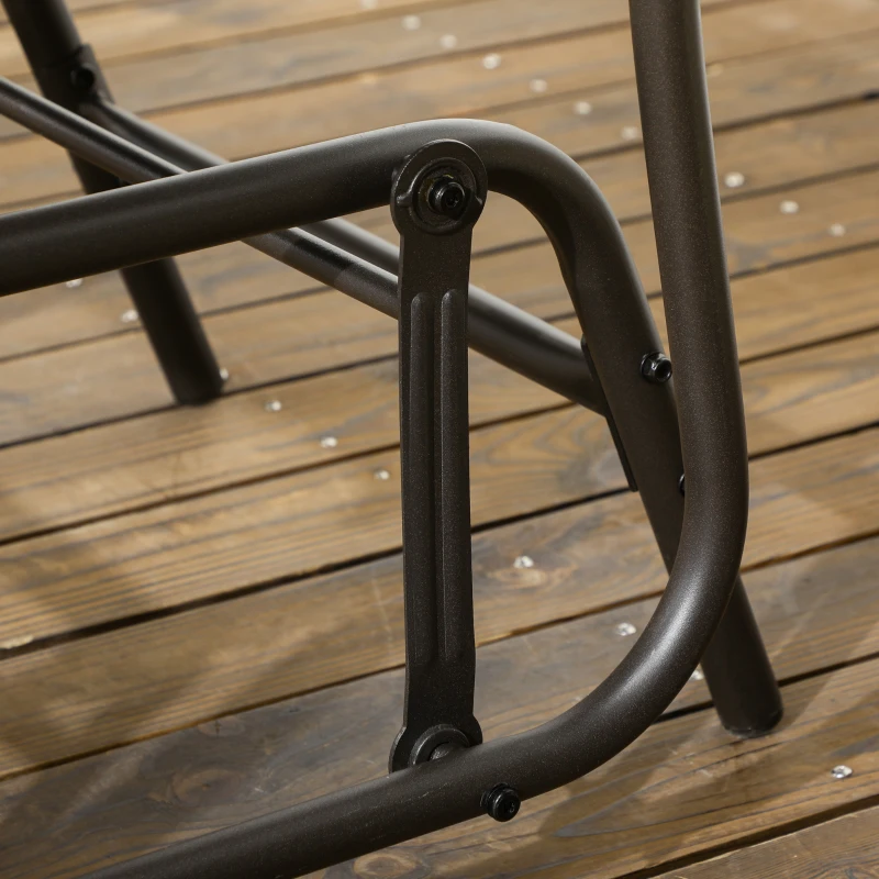 Outsunny Outdoor Glider Chairs, Porch Glider, Patio Rocker for Deck with PE Rattan Seats, Steel Frame for Garden, Backyard, Poolside, Set of 2, Brown