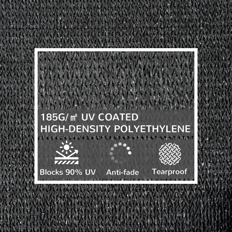 Outsunny 12' x 12' x 12' Triangle Sun Shade Sail with Led Lights, 90% UV Block Outdoor Shade Cloth Sunscreen Canopy for Lawn Patio Garden Yard,