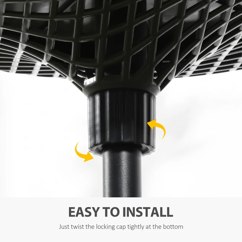 Outsunny 23" Beach Umbrella Table Tray, Instant Portable Beach Tables for Sand, Swimming Pools, Patio, Garden, Deck, Black