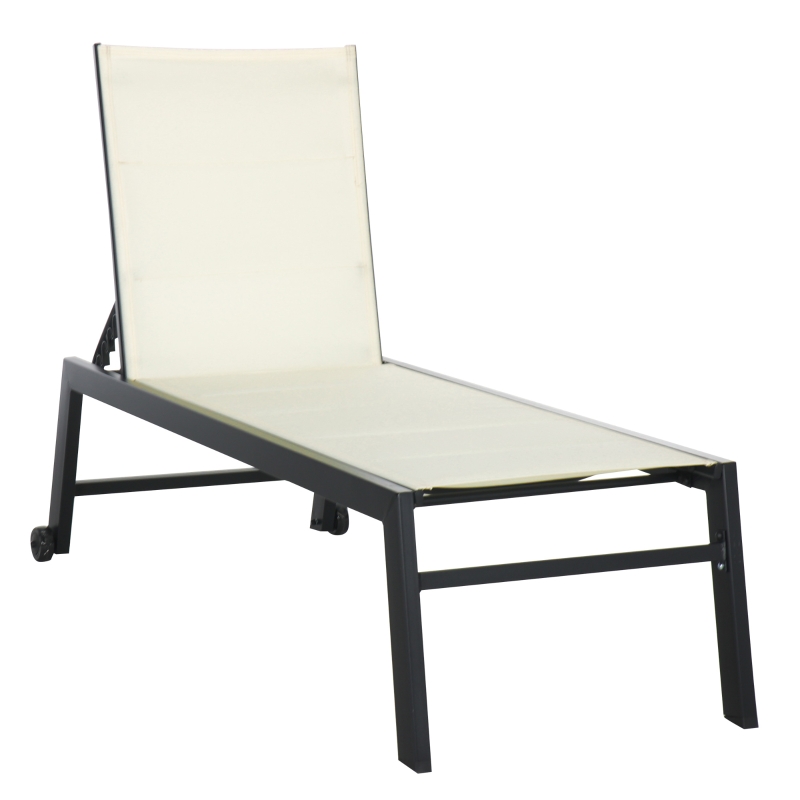 Outsunny Outdoor Chaise Lounge Chair, Pool & Sun Tanning Chair with