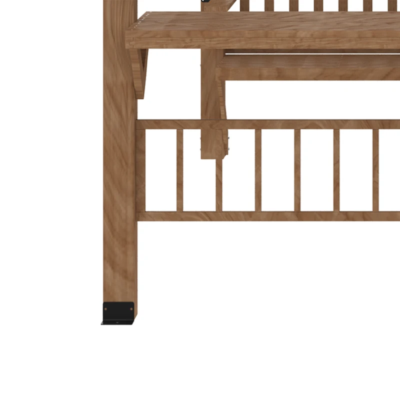 Outsunny 14' x 10' Outdoor Pergola, Wooden Gazebo Grill Canopy with Bar Counters and Seating Benches, for Garden, Patio, Backyard, Deck