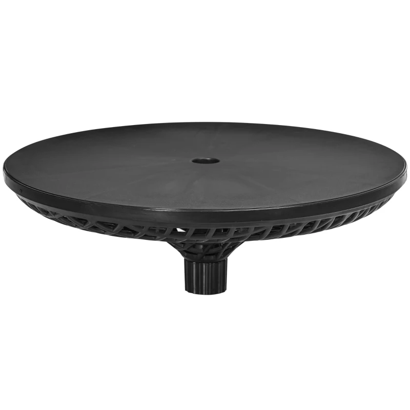 Outsunny 23" Outdoor Umbrella Table Tray with Adjustable Height, Round Patio Table with Umbrella Hole for Swimming Pool, Beach, Patio, Deck, Garden, Black