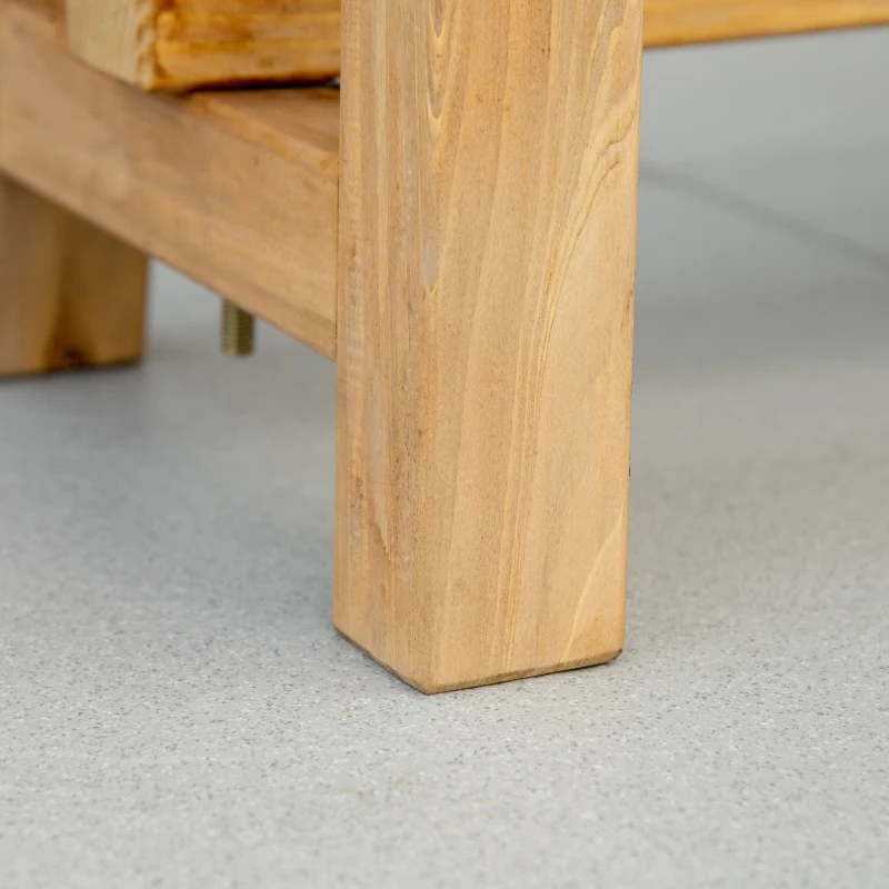 Outsunny Outdoor Dining Set for 6, Patio Dining Furniture Set with PE Wicker Chairs, Armrests, Acacia Wood Loveseat Bench & Dinner Table, Cushions, White