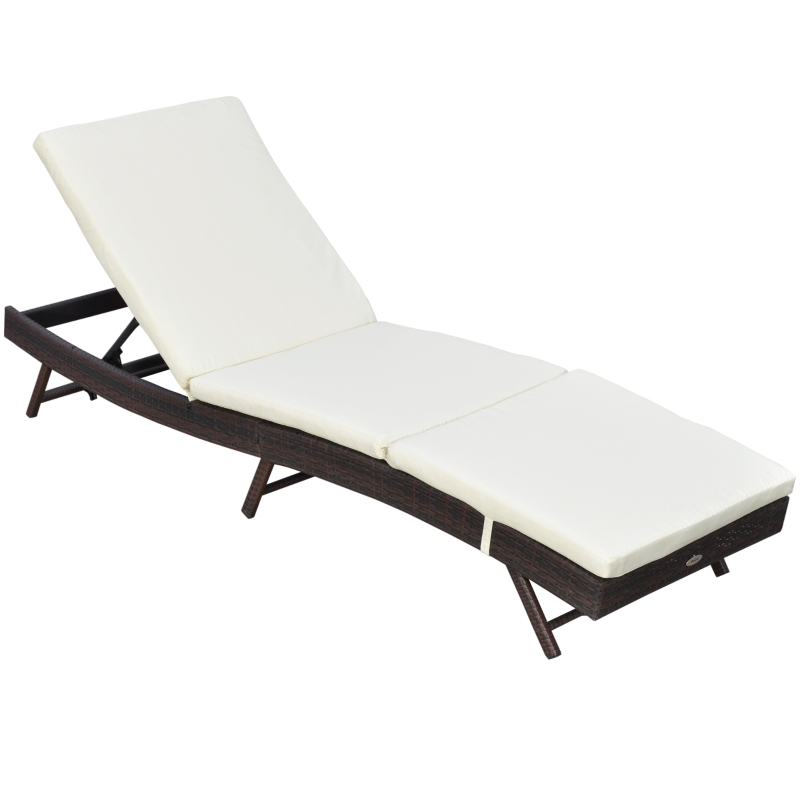Outsunny Patio Chaise Lounge, Pool Chair with 5 Position Adjustable