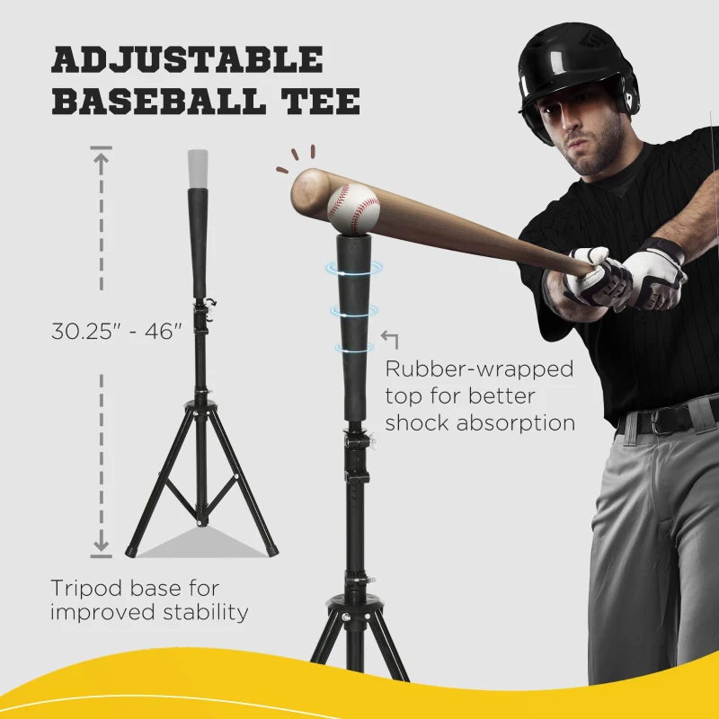 Soozier Softball and Baseball Net with Strike Zone, Tee, Caddy, and Portable Carry Bag for Pitching and Hitting Training