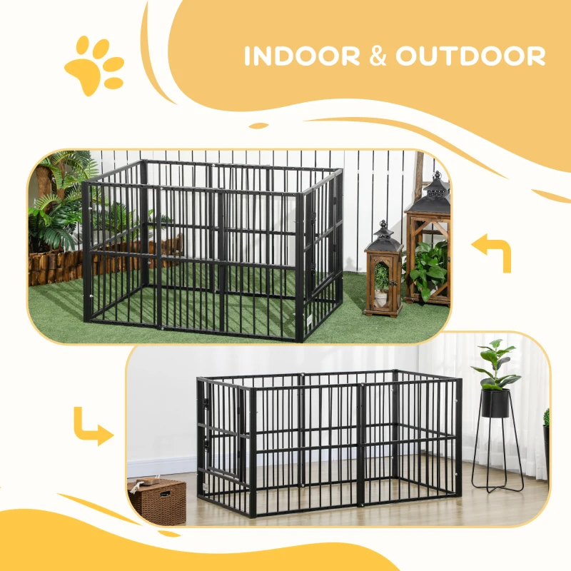 PawHut 33" - 60" x 31.5" Indoor & Outdoor Dog Playpen for Small & Medium Dogs, Dog Kennel Outdoor Playpen Dog Exercise Pen with Tall Height, Dog Run Enclosure