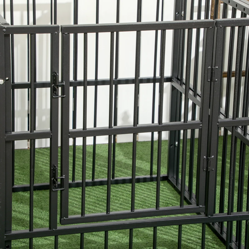 PawHut 33" - 60" x 31.5" Indoor & Outdoor Dog Playpen for Small & Medium Dogs, Dog Kennel Outdoor Playpen Dog Exercise Pen with Tall Height, Dog Run Enclosure