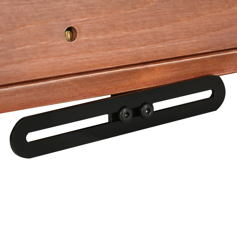 Outsunny Railing Hanging Table, Folding Balcony Table, Spruce Foldable Desk with Width 39.4 inch for Patio and Garden, Orange