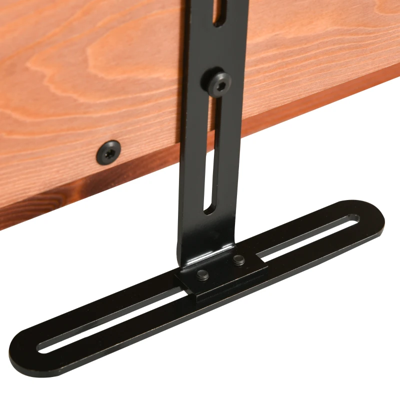 Outsunny Railing Hanging Table, Folding Balcony Table, Spruce Foldable Desk with Width 39.4 inch for Patio and Garden, Orange