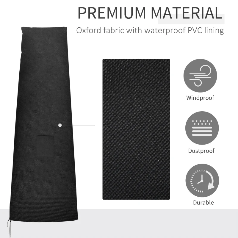 Outsunny Outdoor Large Umbrella Cover Patio Cantilever Banana Parasol Protector Weather Resistant Black