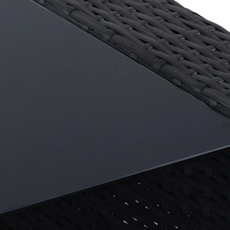 Outsunny 7 Pieces Patio Wicker Furniture Set, Outdoor PE Rattan Sectional Conversation Furniture Sofa with Glass Table and Cushion, Beige