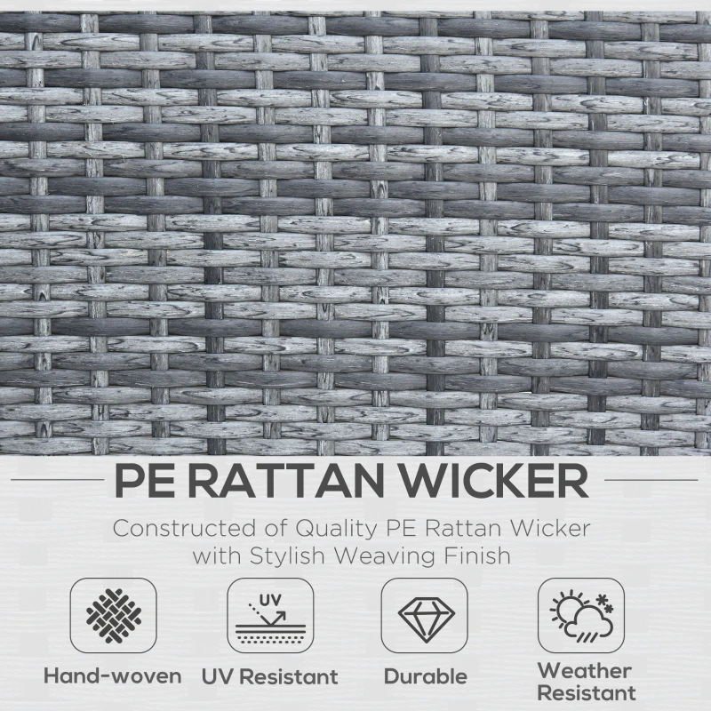 Outsunny 4 Piece Patio Furniture Set with Cushions, Outdoor PE Rattan Wicker Conversation Sofa Set with Glass Top Coffee Table and Loveseat, for Garden, Balcony, Cream White