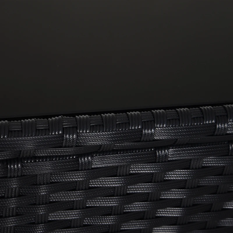 Outsunny 7pcs Wicker Rattan Sectional Set Outdoor Patio Sofa Table Footstools Set Garden Furniture with Cushions, Khaki