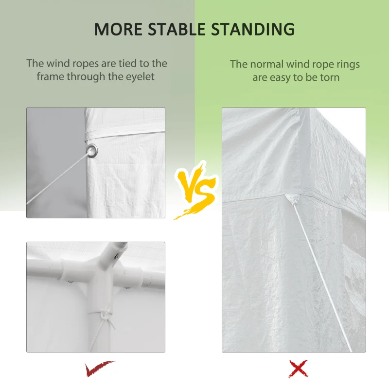 Outsunny 10' x 28' Party Gazebo Tent, Portable Folding Wedding Tent, Garden Canopy Event Shelter, Outdoor Sunshade with 8 Removable Sidewalls, White