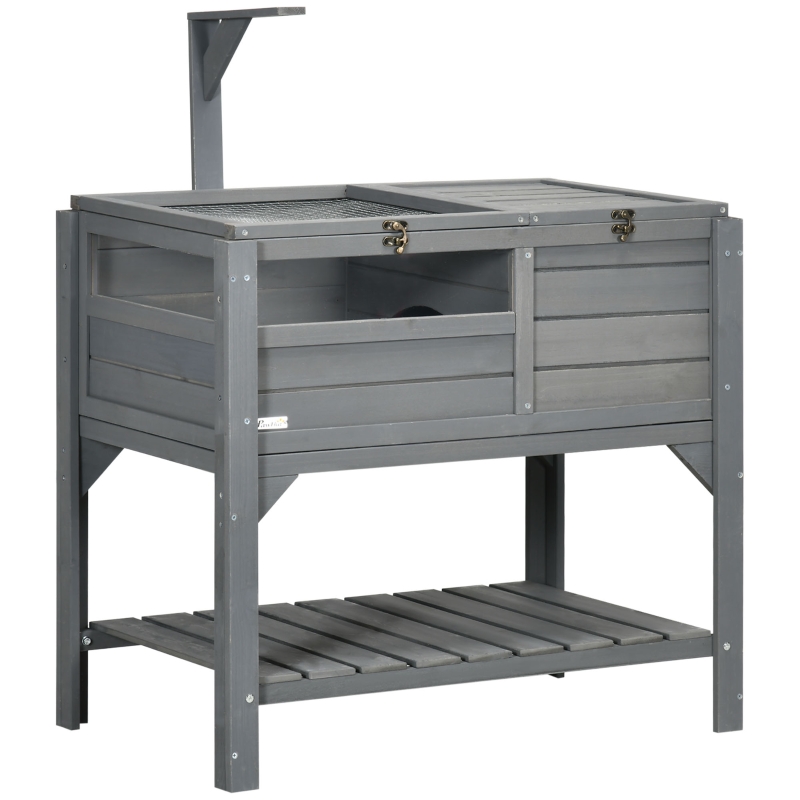 PawHut Tortoise Habitat with Shelf Storage, Outdoor Tortoise Enclosure