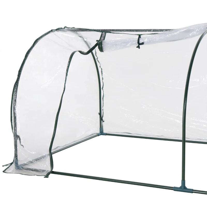 Outsunny 79" x 40" x 32" Transparent PVC Mini Tunnel Greenhouse Garden Green Grow Shed Portable Plant Flower Warm House Steel Frame Zipped Doors