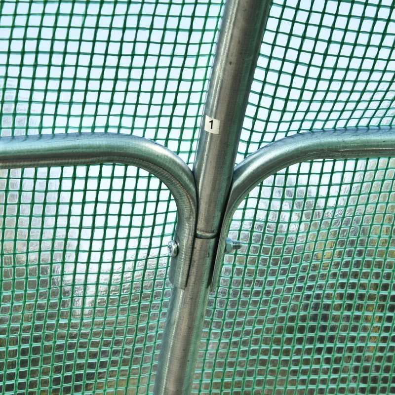 Outsunny 13.1' x 9.8' x 6.6' Walk-in Tunnel Greenhouse Backyard Seed Flower Growing Warm House Outdoor Planter Shed with Roll-up Windows Zippered Door Overlong Cover Green