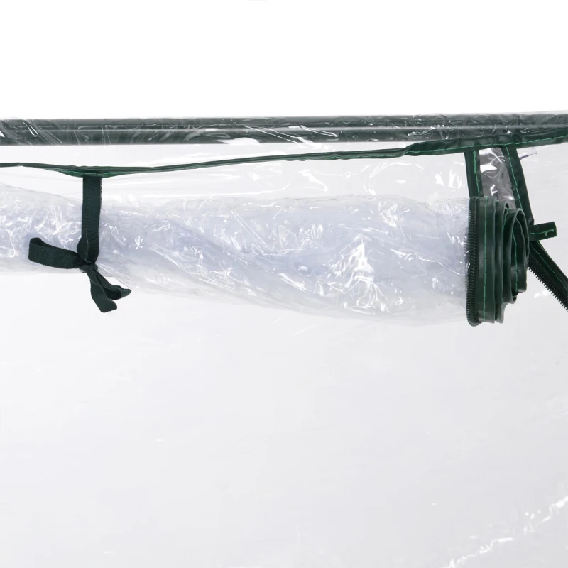 Outsunny 79" x 40" x 32" Transparent PVC Mini Tunnel Greenhouse Garden Green Grow Shed Portable Plant Flower Warm House Steel Frame Zipped Doors