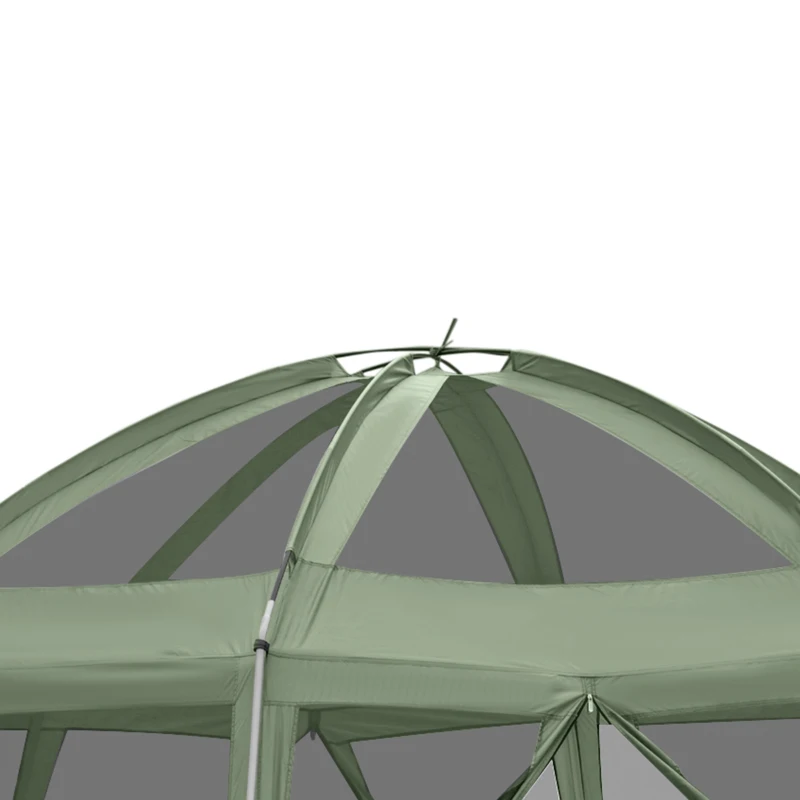 Outsunny Camping Tent for 6-8 Person, Portable Family Tent with Carrying Bag, Easy Set Up for Hiking and Outdoor, Dark Green