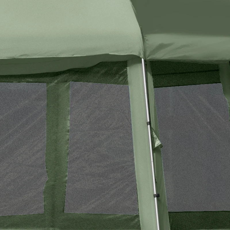 Outsunny Camping Tent for 6-8 Person, Portable Family Tent with Carrying Bag, Easy Set Up for Hiking and Outdoor, Dark Green