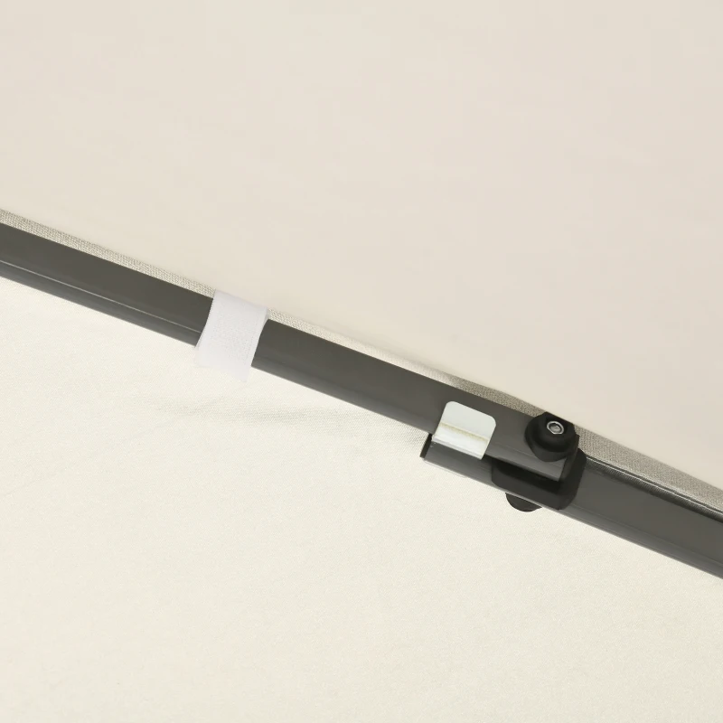 Outsunny 10' x 10' Pop Up Canopy Tent with Netting, Instant Sun Shelter, Tents for Parties, Height Adjustable, with Wheeled Carry Bag and 4 Sand Bags for Outdoor, Garden, Patio, Cream