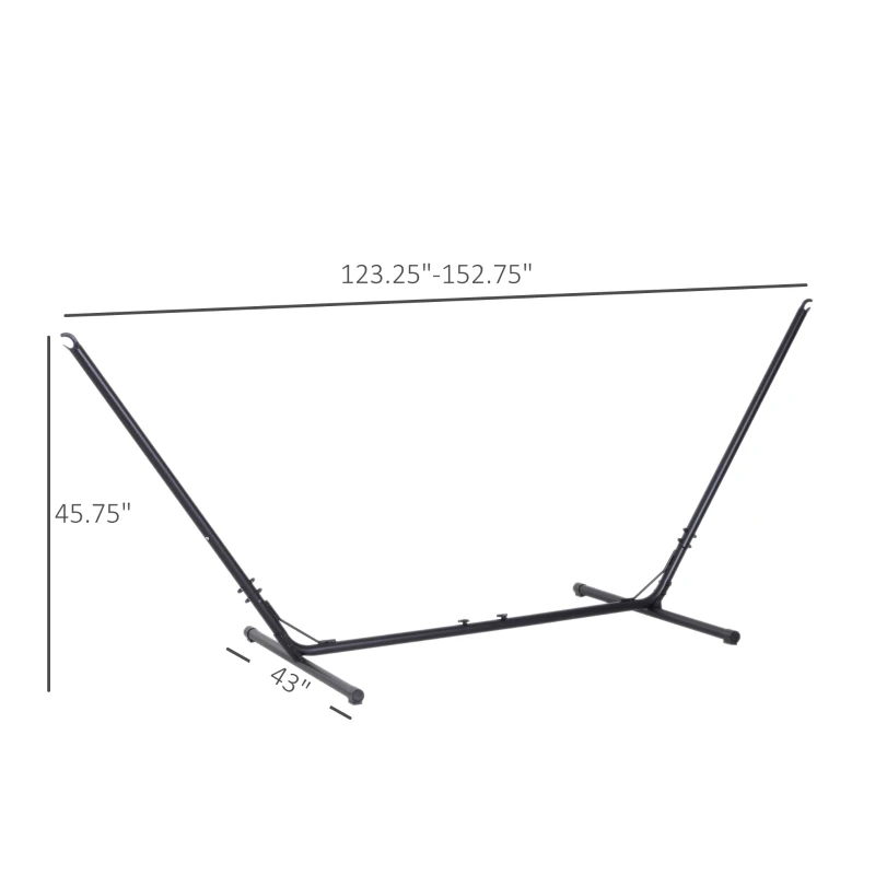 Outsunny Universal Hammock Stand 10-13ft Adjustable Steel Stand Space-Saving and Portable Carrying for Indoor and Outdoor Use, Black