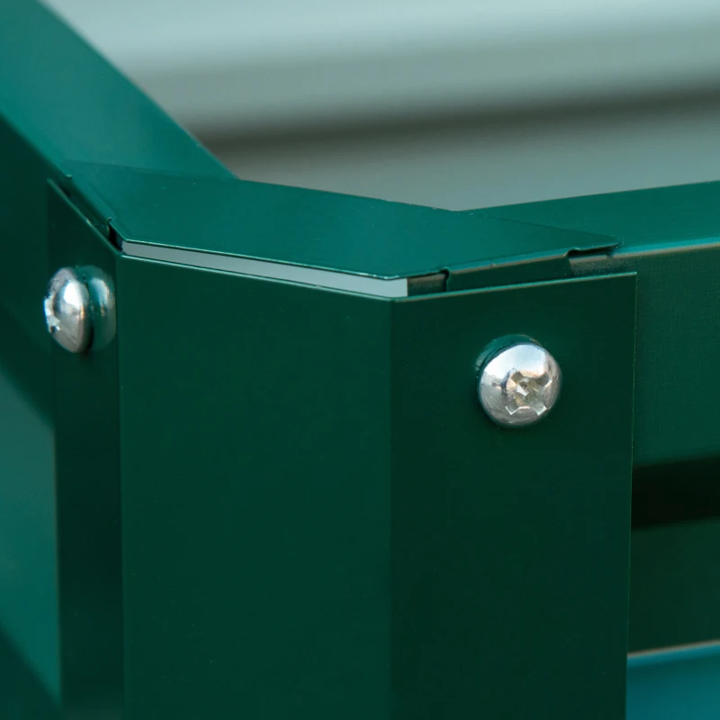 Outsunny 2' x 2' x 1' 2-Pieces Raised Garden Bed with Galvanised Steel Frame for Vegetables, Flowers, Herbs, Green