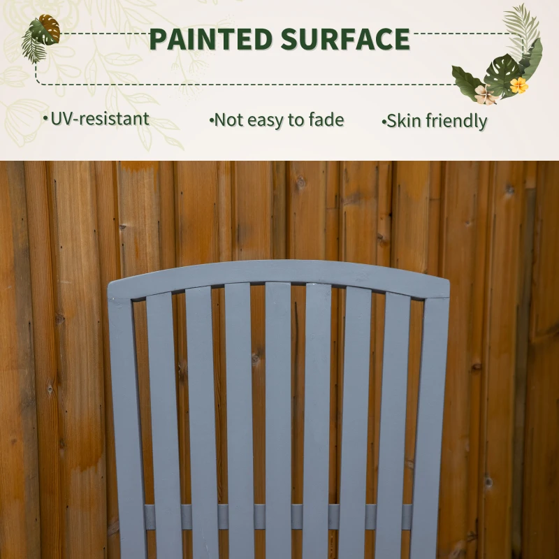 Outsunny Patio Wooden Rocking Chair, Outdoor Porch Rocker Chair with High back, Smooth Armrests, for Outdoor & Indoor Use, Grey