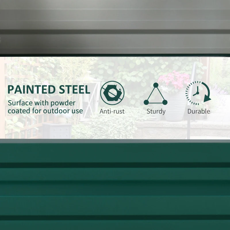 Outsunny Galvanized Raised Garden Bed, 4' x 2' x 1' Metal Planter Box, for Growing Vegetables, Flowers, Herbs, Succulents, Green